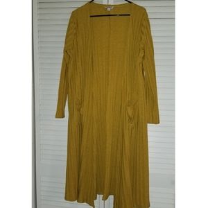 Mustard Yellow Ribbed Lularoe Sarah Cardigan
